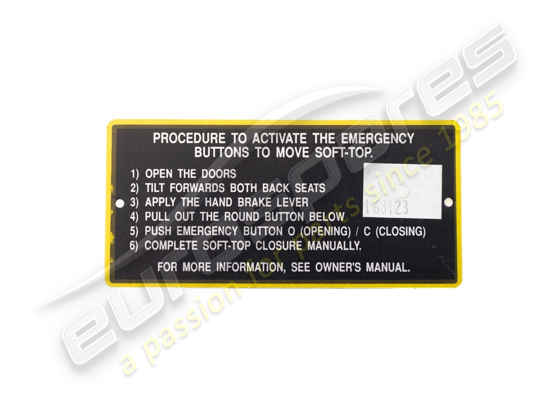 nueva placa ferrari. número de parte 168123 (1)