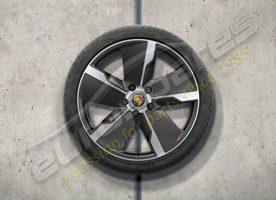 juego de ruedas y neumáticos de verano de diseño exclusivo de nuevo porsche 21 pulgadas con aeroblades en carbono, número de pieza 9j1073660s