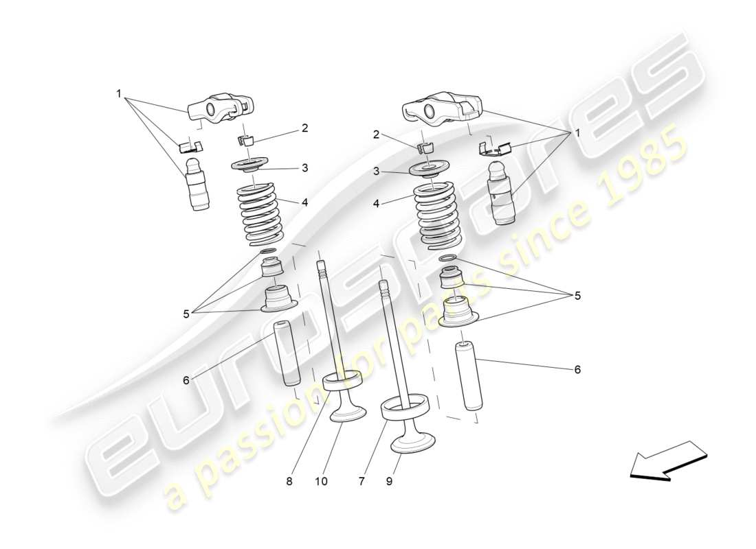 maserati qtp 3.0 tds v6 275hp (2015) diagrama de piezas de válvulas